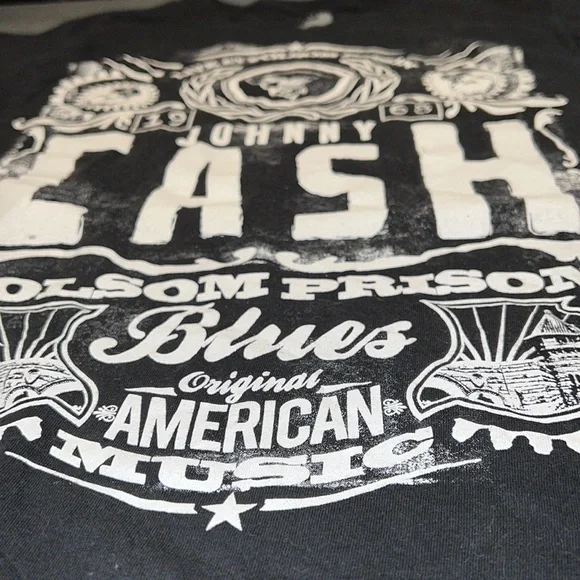 Johnny Cash black medium T-shirt Live Folsom Prison - Picture 6 of 6